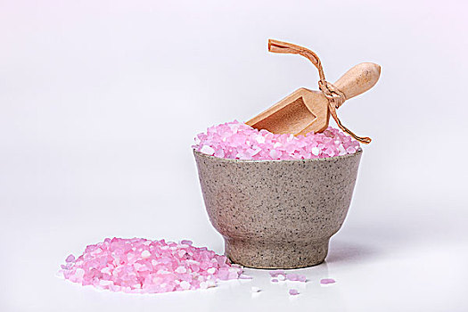浴盐,舀具,碗,粉色,木铲