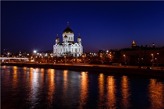 大教堂,耶稣,晚上,俄罗斯,莫斯科