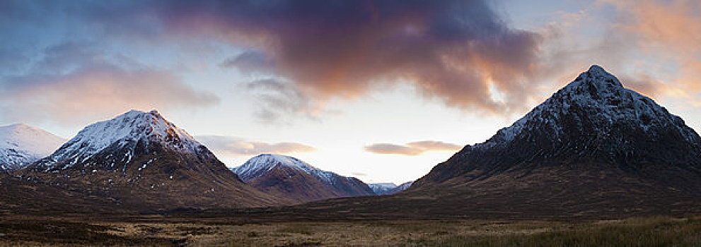 日落,苏格兰高地,苏格兰