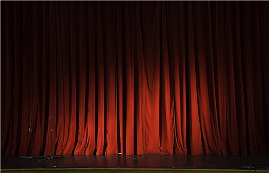 红色,舞台幕布,躲藏,表演,动作