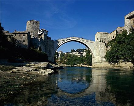 古桥,毁坏,莫斯塔尔,波斯尼亚,黑塞哥维那