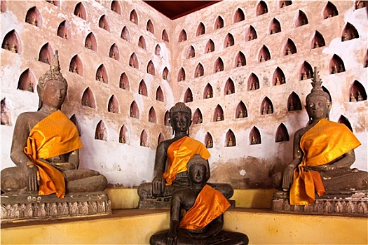佛,图像,寺院,万象,老挝