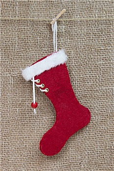 手制,圣诞老人,靴子,粗麻布,背景,圣诞节