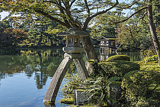 花园,秋天,石川,日本