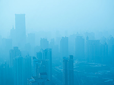 大城市,雾,上海