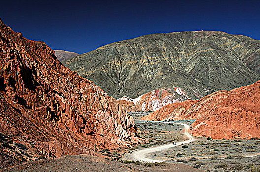 阿根廷,胡胡伊,地区,小路,红色,山,靠近