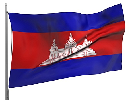 飞,旗帜,柬埔寨,国家