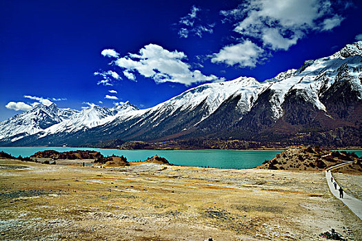 西藏,雪山,山峰,湖泊