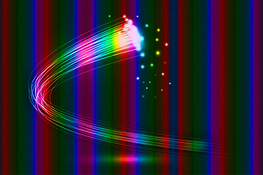 3d渲染炫彩光纤曲线,科技感速度感抽象背景