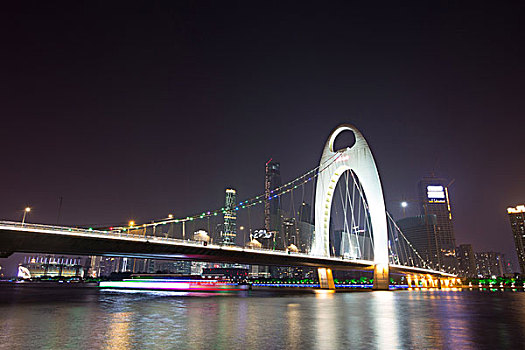 夜景,现代,城市,河边