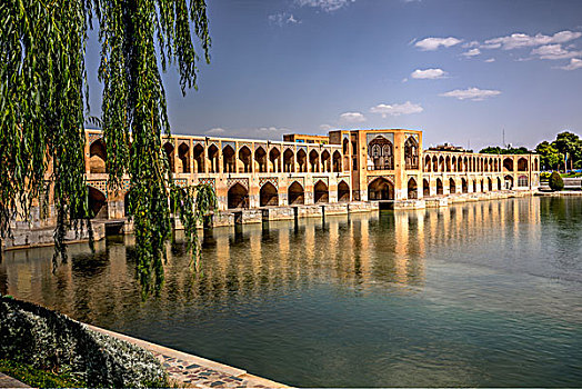 桥,河,伊斯法罕,伊朗,亚洲