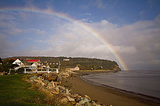 壮观,彩虹,湾,上方,新布兰斯维克,加拿大
