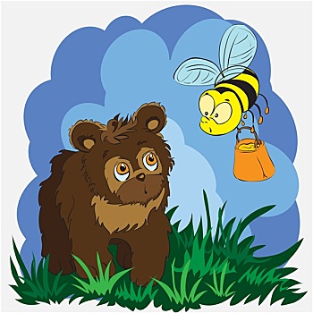 熊,蜜蜂