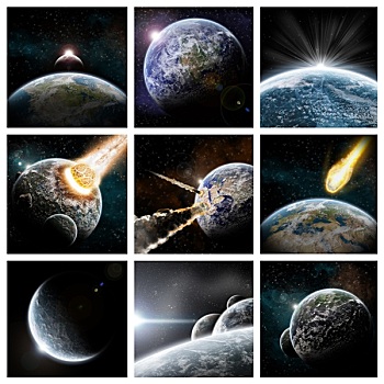 陨石,影响,星球,太空