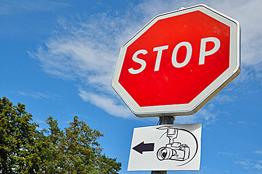 停车标志,指示,瞭望点,上科西嘉省,科西嘉岛,法国,欧洲