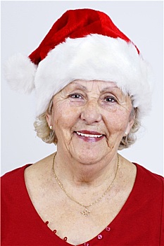 竖图,奶奶,圣诞节,帽子