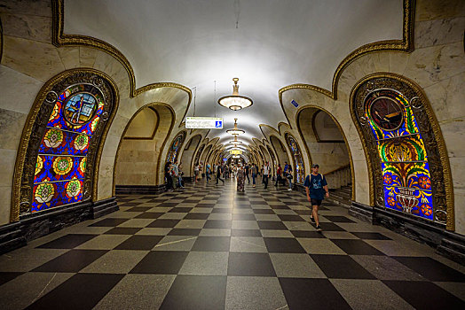 莫斯科,地铁站,俄罗斯,欧洲