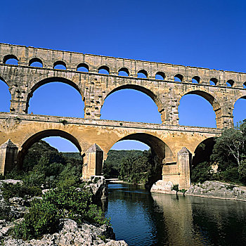 加尔桥,罗马水道,普罗旺斯,法国