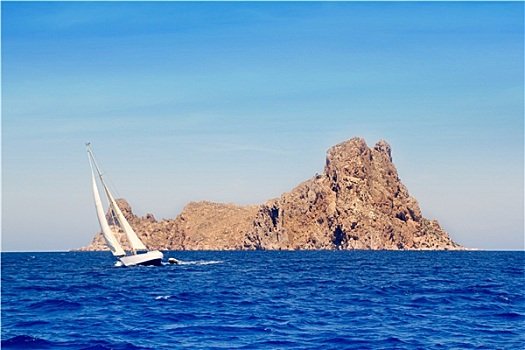 伊比萨岛,帆船,岛屿