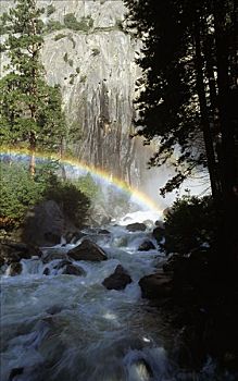 优胜美地国家公园,彩虹,高处,河流,美国,加利福尼亚