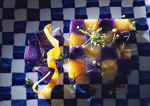 镶嵌图案,胡萝卜,紫色,土豆