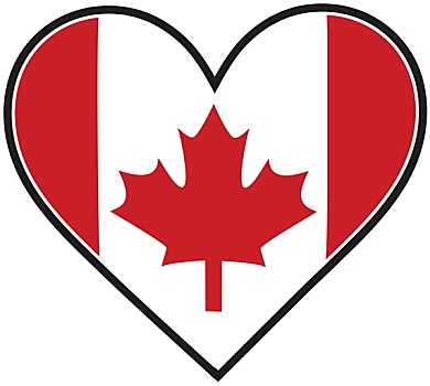 加拿大,心形,旗帜