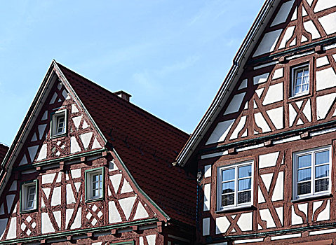 半木结构房屋,特写,区域,巴登符腾堡,德国,欧洲
