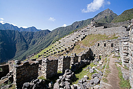 南美,秘鲁,看,石雕工艺,印加古城,马丘比丘