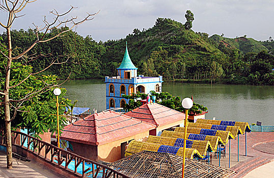 游乐园,湖,孟加拉,八月,2007年