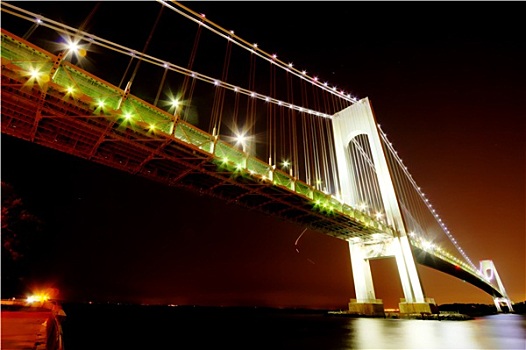 夜晚,纽约,桥