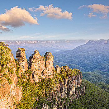 三姐妹山,岩石构造,卡通巴,蓝山,新南威尔士,澳大利亚,大洋洲