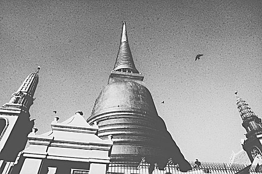 泰国,寺院,风景,佛教寺庙,35毫米胶片,宝丽来一次成像相机,滑动,扫描