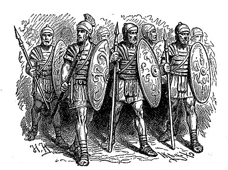 罗马,军人,短小,剑,盾,松属,柱子,木刻,意大利,欧洲