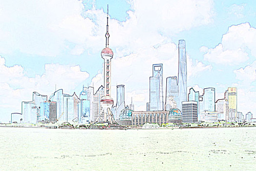 上海线稿图