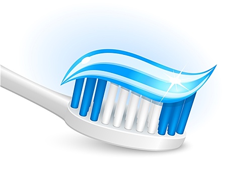 牙刷,胶质物,牙膏