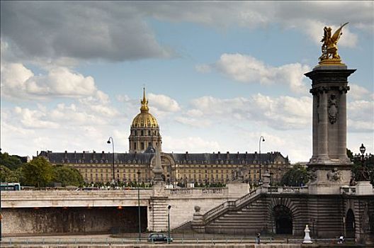 桥,荣军院,亚历山大三世,巴黎,法国,欧洲