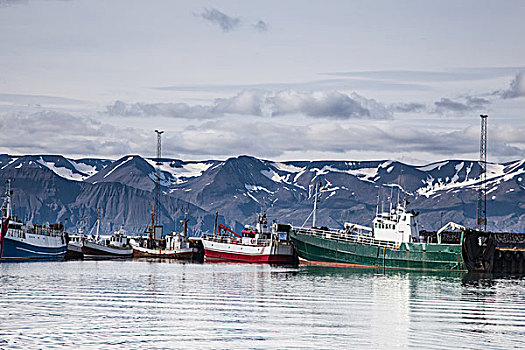 渔船,崎岖,岸边,北方,冰岛