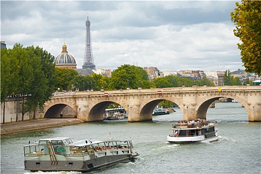 巴黎,游轮,船,塞纳河,埃菲尔铁塔
