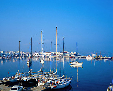帆船,港口,米克诺斯岛,岛屿,基克拉迪群岛,希腊