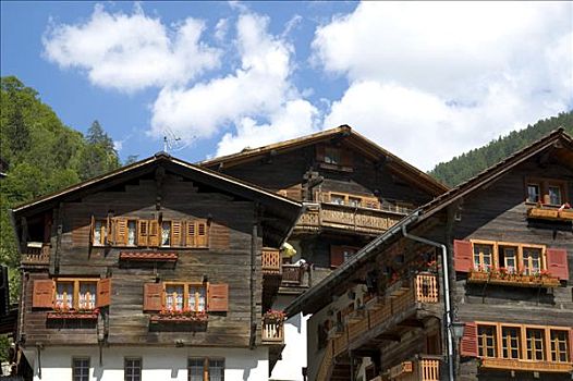 特色,木制屋舍,瓦莱,瑞士