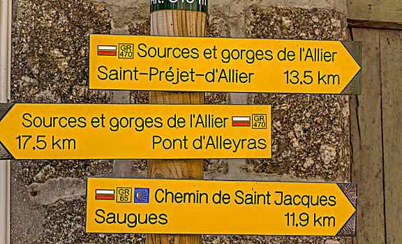 乡村,交通标志,圣地亚哥,上卢瓦尔省,法国,欧洲