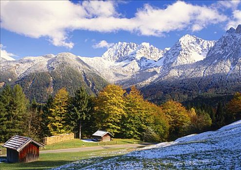 山峦,靠近,上巴伐利亚,德国,欧洲