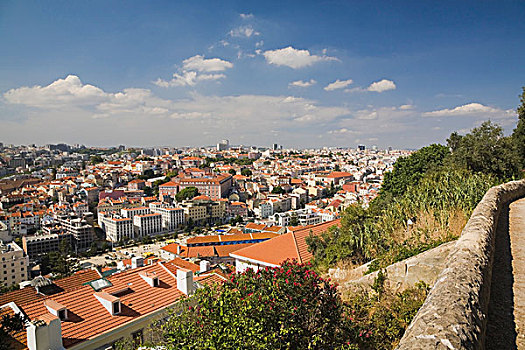 城市天际线,城堡,里斯本,葡萄牙