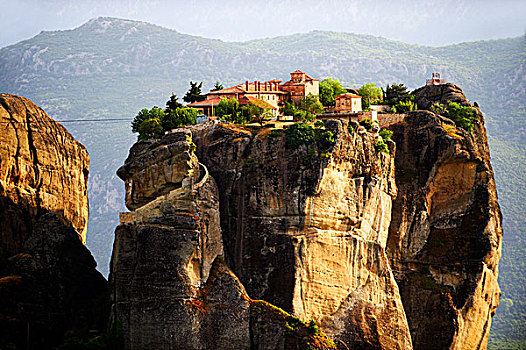 寺院,米特奥拉,山,希腊,欧洲
