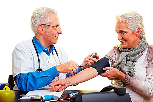 医生,测量,血压,病人