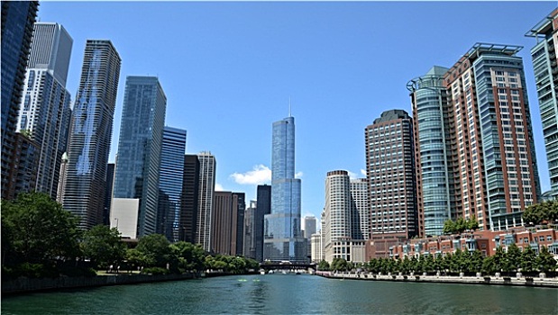 芝加哥河,风景,国际,酒店,塔
