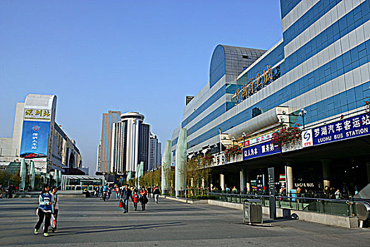 街景,深圳,火车站,中国