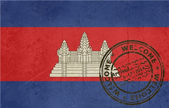 欢迎,柬埔寨,旗帜,护照