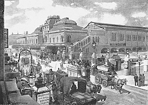 利物浦,街道,车站,1891年,艺术家