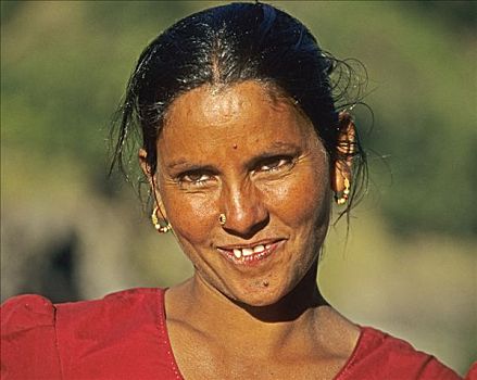 女人,恒河,河,印度